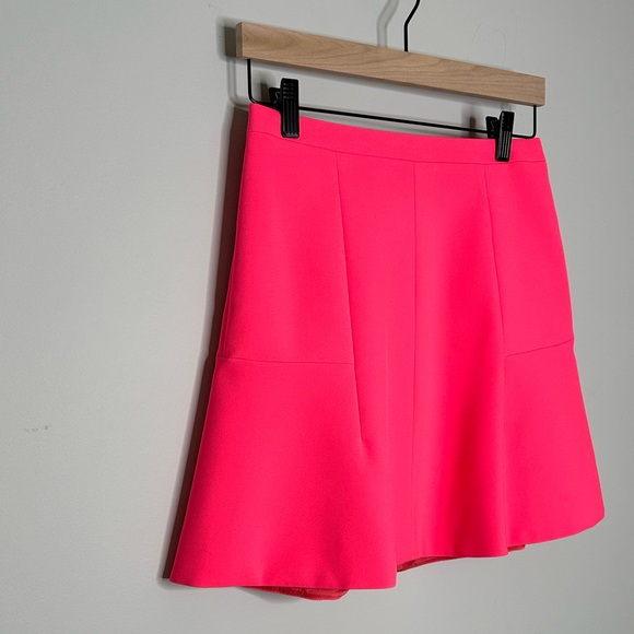 J Crew Flare A-Line Neon Pink Mini Skirt Size 0 - Picture 4 of 12